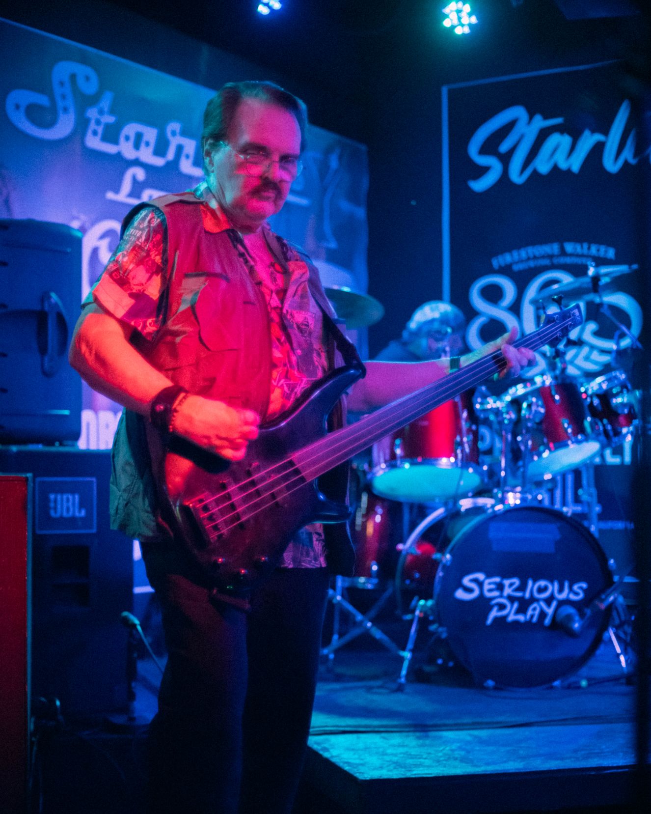 Bassist getting ready to perform in Phoenix, AZ
