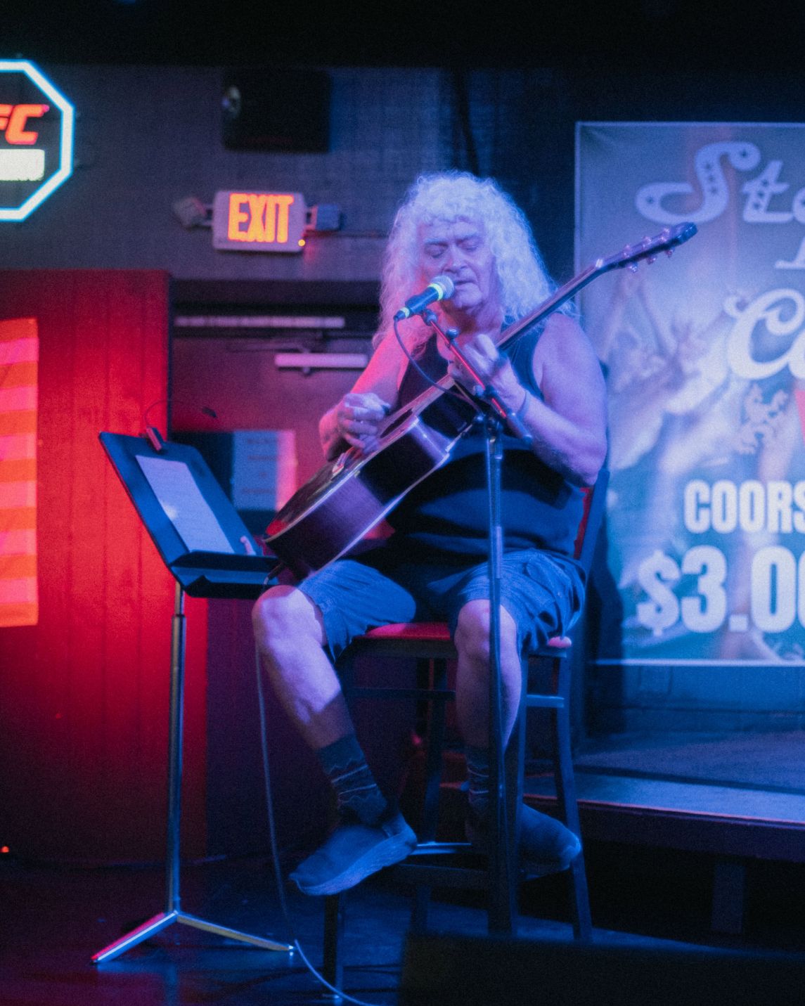 Concert photograph of Brad Cooper of Two Cities performing an acoustic set in Phoenix area.